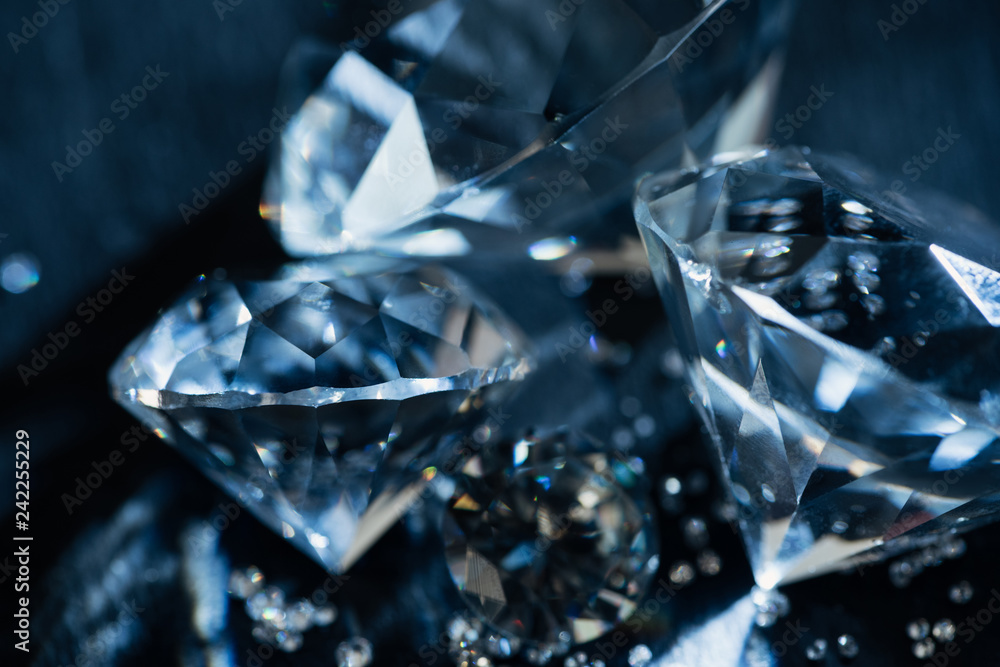 Close-up of diamonds representing jewellery and luxury retail security